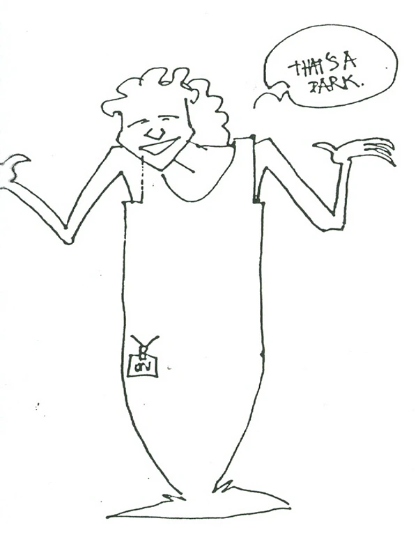 Caricature of Christophe Pottier from Meriwether Wilson park planner